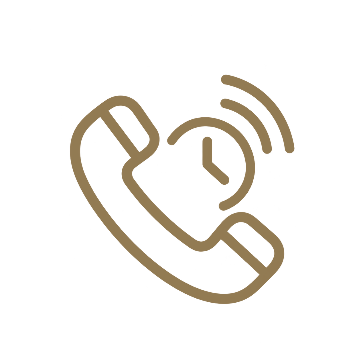 Telefonhörer mit Erreichbarkeitsuhr